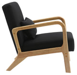 CLP Fauteuil Relax Hibbing I Fauteuil rembourré en Tissu I Structure en Bois d'hévéa I Fauteuil pour Le Salon et la Chambre à Coucher, Couleur:Noir