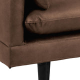 AC Design Furniture Sune Canapé rembourré Effet Cuir 3 Places avec 2 Coussins et Pieds en métal Noir, 200 x 83 x 82 cm (l x H x P)