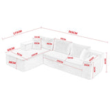 Galyar Canapé Modulaire Chic avec Méridienne – Moderne, en Mousse Compressée, Livraison en Carton, sans Montage (Bouclé Vert Anglais, Chaiselongu Droite)