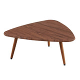 Oviala Table Basse Triangulaire en MDF Bois foncé