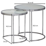 KADIMA DESIGN table de salon ronde Table d'appoint en verre blanc de l'argent table basse