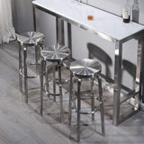 Tabouret de Bar sans Dossier en Acier Inoxydable, Tabouret à Hauteur de comptoir, qualité Commerciale, Finition en Acier Inoxydable, Hauteur du siège 65 cm / 75 cm,Utilisation intérieure à l'extérie