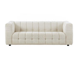 Vente-unique - Canapé 3 Places en Tissu Bouclette Blanc Ivoire LERICI
