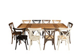 Biscottini Chaises de salle à manger bois massif 86x42x46 cm - Chaise cuisine et salon en rotin - Chaises en bois pour l'extérieur et l'intérieur - Chaise en bois blanc Cross