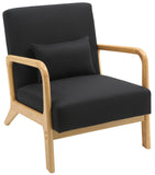 CLP Fauteuil Relax Hibbing I Fauteuil rembourré en Tissu I Structure en Bois d'hévéa I Fauteuil pour Le Salon et la Chambre à Coucher, Couleur:Noir