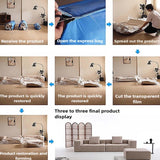 Chaise longue avec tissu en daim doux et compression en éponge complète, canapé de sol confortable pour salon ou chambre à coucher
