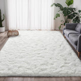 CEYIRO Tapis Salon Tapis Chambre 160x230CM, Dessous Antidérapant, Doux Moelleux (Blanc, 160x230cm)