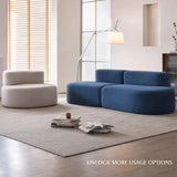 Générique Canapé Modulable en Tissu Compressé, Bleu, 240x102x62cm, Design Artistique Moderne avec Mousse Une Pièce Haute Résilience