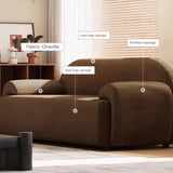 KIBONCY Petit canapé Causeuse Moderne, canapé 2 Places rembourré en Tissu du Milieu du siècle, Meubles for Petit Espace, Salon, Studio(Brown,155x72x70cm)