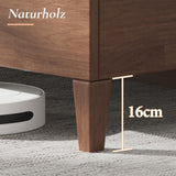 LUXOAK Lit en Bois de pin Massif 160 x 200 cm avec tête de lit rembourrée, lit en Bois pour Chambre à Coucher ou Chambre d'amis, Housse en Lin, Aspect Noyer