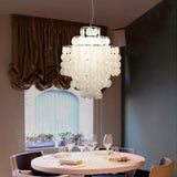 Lustre contemporain en coquille blanche nacrée pour chambre à coucher, salon, salle à manger, café, bar, couloir, décoration moderne E27