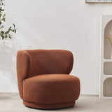 HOMIFAB Fauteuil en Tissu Bouclette Rouille - Ester