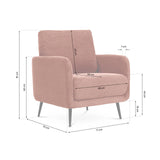 Sicaan Fauteuil Design Emma Velours Côtelé Terracotta – Fauteuil Moderne et Confortable – Assise Ergonomique Élégante pour Salon, Chambre ou Bureau – Style Contemporain Chic 71x75x81 cm