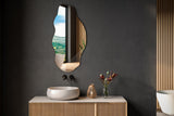 Decormat Miroir 50x100 cm Grand Moderne Irrégulier Organique Asymétrique Tache pour Salle de Bain Salon Vertical