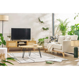 Miliboo Canapé scandinave déhoussable 3 Places en Tissu Beige et Bois Clair Oslo