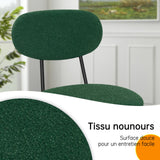 ANVOFONG Chaises de Salle à Manger Lot de 2,Chaises de Cuisine en Tissu Teddy,Chaises Longues Empilables,Convient à la Salle à Manger,La Cuisine,La Chambre à Coucher,La Salle de Réception-Vert