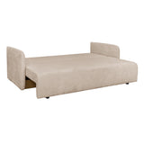 Mobilier-Deco CELSY - Canapé 3 Places Convertible avec Coffre en Tissu Beige