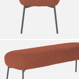 sweeek - Banc. Bout de lit avec revêtement Bouclette texturée. Rouille. Pieds en métal Noir. L 120 x P 41 x H 42.5cm