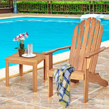 KOMFOTTEU Fauteuil Adirondack, Bois d’Acacia, Chaise de Jardin, Charge de 160 kg, Design Ergonomique, Chaise de feu de Camp, Sièges en Terrasse avec Dossier et Accoudoirs (Naturel)