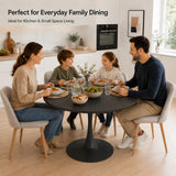 GOKHOMX Table Ronde Noire 110 cm - pour 4 à 6 Personnes, Parfaite pour la Cuisine, la Salle à Manger, Le Bistro et Les Conférences | Design Scandinave Moderne