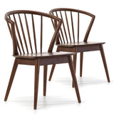 VS Venta-stock Pack 2 chaises Mura, Couleur Noyer, Bois Massif, 55 cm (Longueur) 58,5 cm (Profondeur) 84 cm (Hauteur)