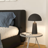 Eglo Lampe de chevet Aranzola, lampe à poser géométrique, lampe de table en métal noir et blanc, luminaire décoratif pour salon et chambre, douille E27