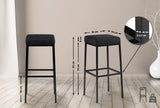 CLP Lot de 2 Tabourets De Bar Montréal avec Revêtement en Tissu I Chaise Haute avec Piétement en Métal Repose-Pied I Hauteur D'Assise 80 cm, Couleur:Gris foncé, Couleur du Cadre:Noir