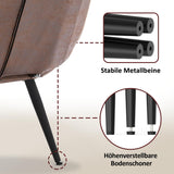 MCombo 4779-1 Fauteuil de Relaxation Moderne pour Salon avec Coussin de Taille rétro Vintage Fauteuil de Lecture Fauteuil de Salon Fauteuil rembourré sans Tabouret en Microfibre Marron