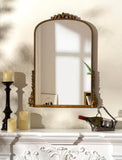 SHYFOY Miroir Mural Antique Orné Baroque Orné, Miroirs décoratifs d'entrée de Salle de Bains Armoire à Poudres, Miroir Ancien élégant Traditionnel, 80 X 60 CM