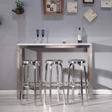 Tabouret de Bar sans Dossier en Acier Inoxydable, Tabouret à Hauteur de comptoir, qualité Commerciale, Finition en Acier Inoxydable, Hauteur du siège 65 cm / 75 cm,Utilisation intérieure à l'extérie
