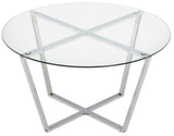 Mango Steam Verre Metro Table Basse/Table de Bout (Table Basse, Verre Clair et Base d'argent)