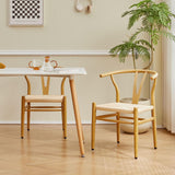 BenyLed Lot de 2 Chaises de Salle à Manger,Chaises en rotin,Chaises avec accoudoirs pour Chambre à Coucher,Salon,Salle de Lecture,Salle à Manger et Cuisine (Couleur Originale du Bois)