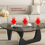 Table Basse Triangulaire ZhiLWS en Verre et Bois pour Salon, 32,3 x 22,4 x 15,7 cm, Noir, Bûche, Noyer