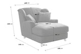 CAVADORE Assado Fauteuil rembourré avec Pieds en Bois, Grande Assise, Rembourrage et 2 Coussins Moelleux, Tissu structuré, Beige foncé, 109 x 104 x 145 cm (l x H x P)