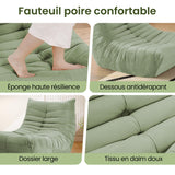 Canapé Lounge pour Petits espaces, canapé Paresseux de Sol avec Mousse à mémoire de Forme, canapé Nuage en suédine, Petit canapé pour Chambre et Salon, Vert