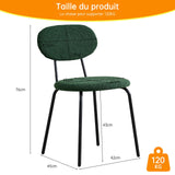 ANVOFONG Chaises de Salle à Manger Lot de 2,Chaises de Cuisine en Tissu Teddy,Chaises Longues Empilables,Convient à la Salle à Manger,La Cuisine,La Chambre à Coucher,La Salle de Réception-Vert