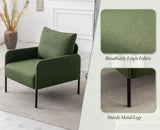 chairus Petit Canapé 1 Place Moderne Design, Fauteuil de Salon avec Pieds en Métal, Fauteuil Scandinave en Lin pour Salon Chambre Bureau, Vert