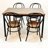 Addecor - Lot de 2 chaises de Salle à Manger - modèle Edna - Couleur Noire - 89 x 36 x 40 cm - chaises de Salon en Fer et Bois - idéales pour Les projets d'hôtellerie