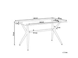 Table de Salle à Manger Design 140 x 80 cm Plateau en Verre de Sécurité et Pieds Métalliques Noirs pour Intérieur Moderne et Rétro Beliani