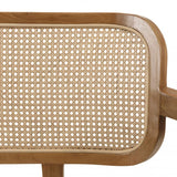 MACABANE Will - Canapé Flores 2 p. en Teck Dossier cannage Naturel Coussin Gris