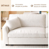 Guyii Canapé 2 Places en Tissu Bouclette Beige Grand canapé Moderne et Confortable pour Salon, Dossier Moelleux et Assise Profonde, canapé Design avec accoudoirs Larges, Longueur 266 cm