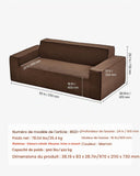 VEVOR Canapé Moderne 2110 mm, canapé Nuage Confortable en Velours côtelé avec assises Profondes, Grand Sofa de Salon Moelleux avec Larges accoudoirs, pour Chambre, Appartement et Bureau, Marron