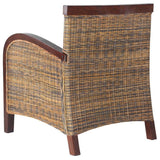 Festnight Fauteuil en Bois de manguier Massif + rotin Authentique tissé à la Main