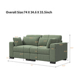 MIOOSUT Canape 2 Places Convertible, Canapé Moderne, Canapé Modulable, Meuble Rembourré Design Moderne, avec Coussin, Tissu Velours Côtelé, Salon (Vert, 2 Places)