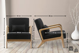 CLP Fauteuil Relax Hibbing I Fauteuil rembourré en Tissu I Structure en Bois d'hévéa I Fauteuil pour Le Salon et la Chambre à Coucher, Couleur:Noir