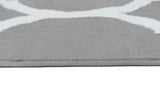 TAPISO Luxury Tapis Poils Ras Moderne Gris Blanc Géométrique Trèfle Marocain Tapis Salon Chambre Adulte Salle à Manger Bureau Oeko-TEX Résistant 160 x 220 cm