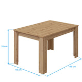 Habitdesign Table de salon extensible en chêne « Nodi » 140-190 x 78 x 90 cm