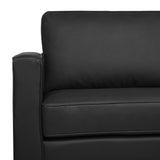 Canapé Fixe 3 Places en Cuir Fendu Noir Confort Optimal pour Salon au Design Moderne Beliani