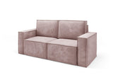 BETTSO - Canapé en Velours côtelé rembourré Orto, Tissu en Velours côtelé élégant et résistant, Canapé modulable, Paysage de Salon Autoportant, Rose, 178x82x93cm, Canapé 2 Places