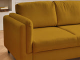 Lisa Design - Canapé Convertible Brooke en Velours - Canapé Lit - Sofa Jaune 3 Places - Salon